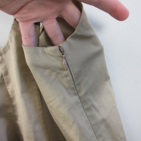 Club Monaco Women Pleated Tank Top S Beige Swing Blouse Cotton Blend Preppy 184 - Picture 8 of 11